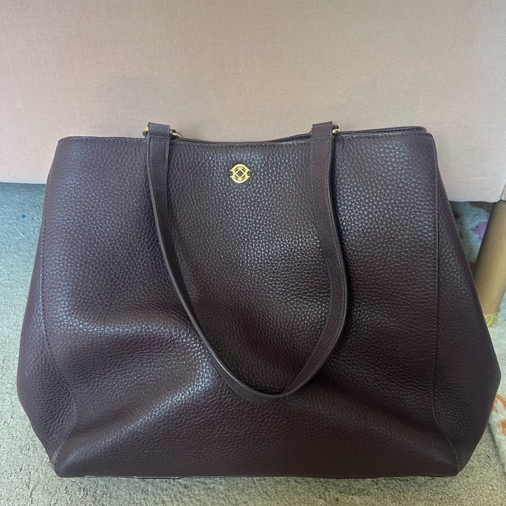 Dagne Dover Allyn Tote Oxblood Large - Leather